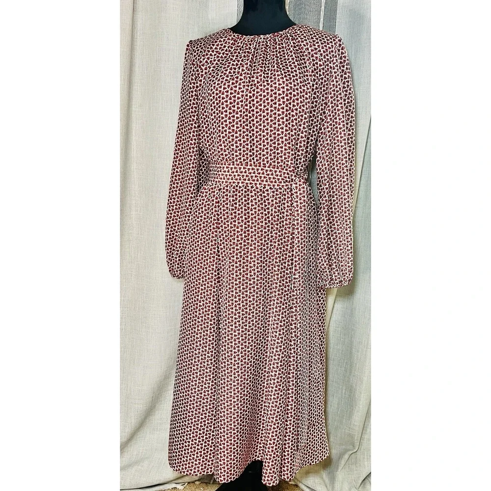 Carolina Herrera New York Ladybug Print Long Sleeve Belted Dress Sz 12 $2690 NWT - Picture 3 of 15